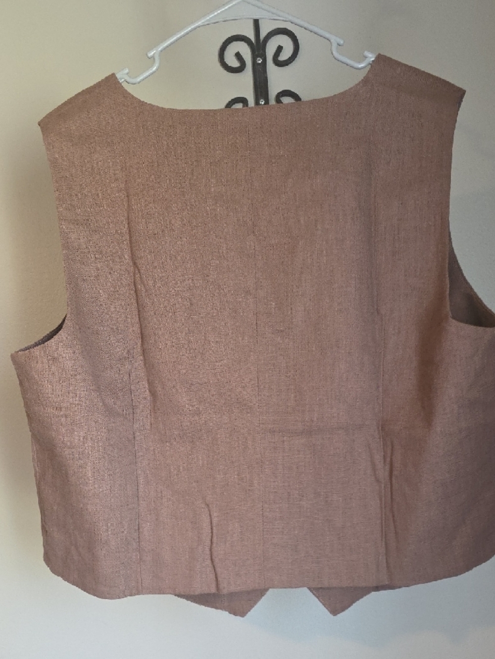 Brown V-Neck Cotton/Linen Blend Vest - Women's XXL - Picture 9 of 9
